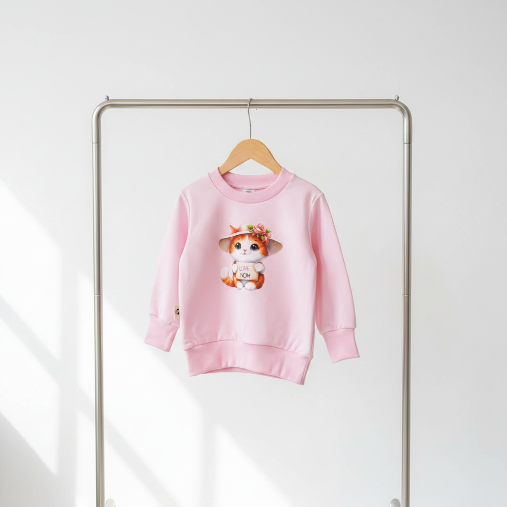 Pink sweatshirt on hanger