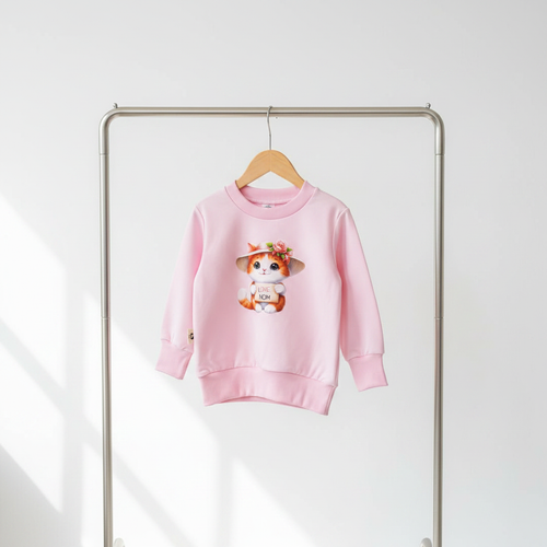 Pink sweatshirt on hanger