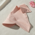 Powder pink headscarf on knitted fabric with pink flower